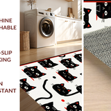 Ultra Soft Area Rug, Non Slip, Stain Resistant, Washable Area Rugs for Living Room, Bedroom, Cute Animal Character Bath Decor(Black)