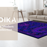 Ultra Soft Area Rug, Non Slip, Stain Resistant, Washable Area Rugs for Living Room, Bedroom, Contemporary Bold Dragon Imagery(Purple)
