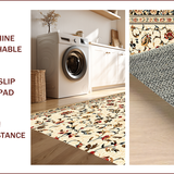 Ultra Soft Area Rug, Non Slip, Stain Resistant, Washable Area Rugs for Living Room, Bedroom, Vintage Floral Light Brown Living Room Rug(Beige)