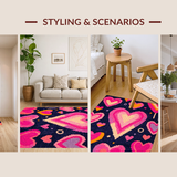 Ultra Soft Area Rug, Non Slip, Stain Resistant, Washable Area Rugs for Living Room, Bedroom, Vivid Whimsical Pink Color Splash(Purple)