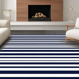 Ultra Soft Area Rug, Non Slip, Stain Resistant, Washable Area Rugs for Living Room, Bedroom, Elegant Transitional Ogee Pattern(Blue)