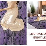 Ultra Soft Area Rug, Non Slip, Stain Resistant, Washable Area Rugs for Living Room, Bedroom, Whimsical Diamond Floral Arrangement(Purple)