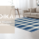 Ultra Soft Area Rug, Non Slip, Stain Resistant, Washable Area Rugs for Living Room, Bedroom, Contemporary Gray Medallion Influence(Blue)