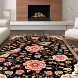 Vibrant Retro Nature Print(Black)