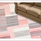 Ultra Soft Area Rug, Non Slip, Stain Resistant, Washable Area Rugs for Living Room, Bedroom, Artistic Pastel Boxed Patterns(Pink)