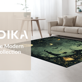Ultra Soft Area Rug, Non Slip, Stain Resistant, Washable Area Rugs for Living Room, Bedroom, Midnight Coven Rug Pair - Bewitched Floor Art - Enchanted Black Carpet(Black)
