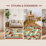 Ultra Soft Area Rug, Non Slip, Stain Resistant, Washable Area Rugs for Living Room, Bedroom, Artistic Blue and Brown Fungi Pattern(Blue)