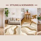 Ultra Soft Area Rug, Non Slip, Stain Resistant, Washable Area Rugs for Living Room, Bedroom, Sustainable Jute Textured Charm(Beige)
