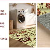 Ultra Soft Area Rug, Non Slip, Stain Resistant, Washable Area Rugs for Living Room, Bedroom, Soft Floral Transitional Living Room Rug(Beige)