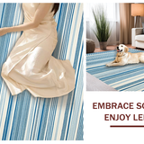 Ultra Soft Area Rug, Non Slip, Stain Resistant, Washable Area Rugs for Living Room, Bedroom, Chic Warm Earthy Stripes(Blue)