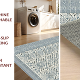 Ultra Soft Area Rug, Non Slip, Stain Resistant, Washable Area Rugs for Living Room, Bedroom, Stylish Boho Diamond Weave(Gray)
