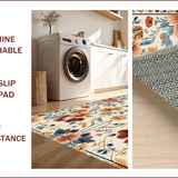Ultra Soft Area Rug, Non Slip, Stain Resistant, Washable Area Rugs for Living Room, Bedroom, Faded Floral Bedroom Carpet for Minimal Living(Beige)