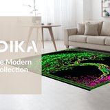 Ultra Soft Area Rug, Non Slip, Stain Resistant, Washable Area Rugs for Living Room, Bedroom, Psychedelic Nature-Inspired Fusion(Green)