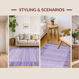 Ultra Soft Area Rug, Non Slip, Stain Resistant, Washable Area Rugs for Living Room, Bedroom, Vibrant Cozy Retro Vibe(Purple)