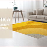 Ultra Soft Area Rug, Non Slip, Stain Resistant, Washable Area Rugs for Living Room, Bedroom, Modern Abstract Soft Living Room Rug(Yellow)