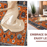 Ultra Soft Area Rug, Non Slip, Stain Resistant, Washable Area Rugs for Living Room, Bedroom, Bold Mediterranean Abstract Aesthetic(Orange)