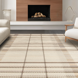 Ultra Soft Area Rug, Non Slip, Stain Resistant, Washable Area Rugs for Living Room, Bedroom, Organic Simple Patterned Texture(Beige)