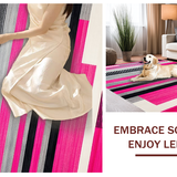 Ultra Soft Area Rug, Non Slip, Stain Resistant, Washable Area Rugs for Living Room, Bedroom, Striking Minimalist Graphic Lines(Pink)
