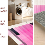 Ultra Soft Area Rug, Non Slip, Stain Resistant, Washable Area Rugs for Living Room, Bedroom, Eye-Catching Pink Black Artistic Blend(Pink)