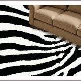 Ultra Soft Area Rug, Non Slip, Stain Resistant, Washable Area Rugs for Living Room, Bedroom, Bold Zebra Skin Bedroom Low Pile Floor Mat(Black)