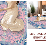 Ultra Soft Area Rug, Non Slip, Stain Resistant, Washable Area Rugs for Living Room, Bedroom, Artistic Retro Floral Composition(Pink)