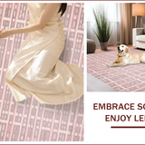 Ultra Soft Area Rug, Non Slip, Stain Resistant, Washable Area Rugs for Living Room, Bedroom, Chic Geometric Plush Aesthetic(Pink)