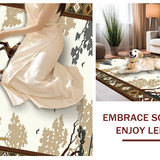 Ultra Soft Area Rug, Non Slip, Stain Resistant, Washable Area Rugs for Living Room, Bedroom, Serene Neutral Wildlife Aesthetic(Beige)