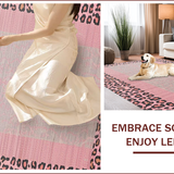 Ultra Soft Area Rug, Non Slip, Stain Resistant, Washable Area Rugs for Living Room, Bedroom, Trendy Pink Safari Inspired Design(Pink)