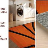 Ultra Soft Area Rug, Non Slip, Stain Resistant, Washable Area Rugs for Living Room, Bedroom, Chic Athletic Motif Ensemble(Orange)