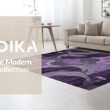 Ultra Soft Area Rug, Non Slip, Stain Resistant, Washable Area Rugs for Living Room, Bedroom, Rustic Ogee Print Aesthetic(Purple)