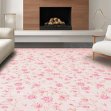 Ultra Soft Area Rug, Non Slip, Stain Resistant, Washable Area Rugs for Living Room, Bedroom, Luxe Contemporary Curved Shapes(Pink)
