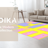 Ultra Soft Area Rug, Non Slip, Stain Resistant, Washable Area Rugs for Living Room, Bedroom, Joyful Creative Expression Theme(Yellow)