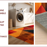 Ultra Soft Area Rug, Non Slip, Stain Resistant, Washable Area Rugs for Living Room, Bedroom, Warm Toned Copper Bedroom Non-Slip Aesthetic Carpet(Red)