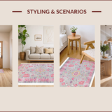 Ultra Soft Area Rug, Non Slip, Stain Resistant, Washable Area Rugs for Living Room, Bedroom, Vibrant Boho Starburst Design(Gray)