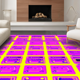 Ultra Soft Area Rug, Non Slip, Stain Resistant, Washable Area Rugs for Living Room, Bedroom, Vibrant Abstract Playful Graphics(Pink)