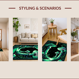 Ultra Soft Area Rug, Non Slip, Stain Resistant, Washable Area Rugs for Living Room, Bedroom, Soft Retro Nature Inspired Design(Green)
