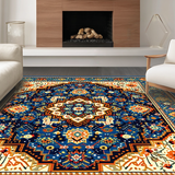 Ultra Soft Area Rug, Non Slip, Stain Resistant, Washable Area Rugs for Living Room, Bedroom, Rustic Vibrant Patterned Tapestry(Blue)