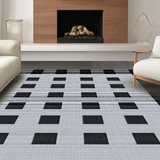 Ultra Soft Area Rug, Non Slip, Stain Resistant, Washable Area Rugs for Living Room, Bedroom, Elegant Geometric Patterned Design(Black)