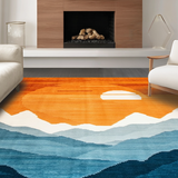 Ultra Soft Area Rug, Non Slip, Stain Resistant, Washable Area Rugs for Living Room, Bedroom, Rustic Earthy Toned Print(Orange)