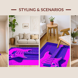 Ultra Soft Area Rug, Non Slip, Stain Resistant, Washable Area Rugs for Living Room, Bedroom, Dynamic Color Splash Design(Purple)