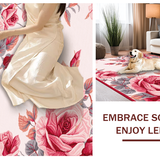 Ultra Soft Area Rug, Non Slip, Stain Resistant, Washable Area Rugs for Living Room, Bedroom, Artistic Soft Rose Texture(Pink)