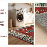 Ultra Soft Area Rug, Non Slip, Stain Resistant, Washable Area Rugs for Living Room, Bedroom, Cozy Farmhouse Patterned Design(Red)