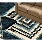 Ultra Soft Area Rug, Non Slip, Stain Resistant, Washable Area Rugs for Living Room, Bedroom, Retro Diamond Checkered Aesthetic(Blue)