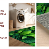Ultra Soft Area Rug, Non Slip, Stain Resistant, Washable Area Rugs for Living Room, Bedroom, 3D Leaf Nature-Inspired Bath Rug for Boho Decor(Green)