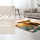 Ultra Soft Area Rug, Non Slip, Stain Resistant, Washable Area Rugs for Living Room, Bedroom, Whimsical Farmhouse Animal Design(Brown)