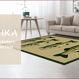 Ultra Soft Area Rug, Non Slip, Stain Resistant, Washable Area Rugs for Living Room, Bedroom, Earthy Bass Motif with Water Splash(Beige)