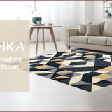 Ultra Soft Area Rug, Non Slip, Stain Resistant, Washable Area Rugs for Living Room, Bedroom, Modern Geometric Charcoal Beige Living Room Area Rug(Beige)
