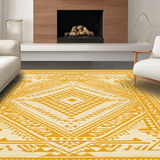 Ultra Soft Area Rug, Non Slip, Stain Resistant, Washable Area Rugs for Living Room, Bedroom, Warm Minimalist Diamond Arrangement(Yellow)