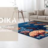 Ultra Soft Area Rug, Non Slip, Stain Resistant, Washable Area Rugs for Living Room, Bedroom, Chic Modern Striped Texture(Blue)