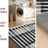 Ultra Soft Area Rug, Non Slip, Stain Resistant, Washable Area Rugs for Living Room, Bedroom, Monochrome Striped Geometric Rug, Contrast Zebra Pattern Carpet, Minimalist(Gray)